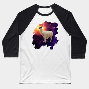 Llama in Outer Space Baseball T-Shirt